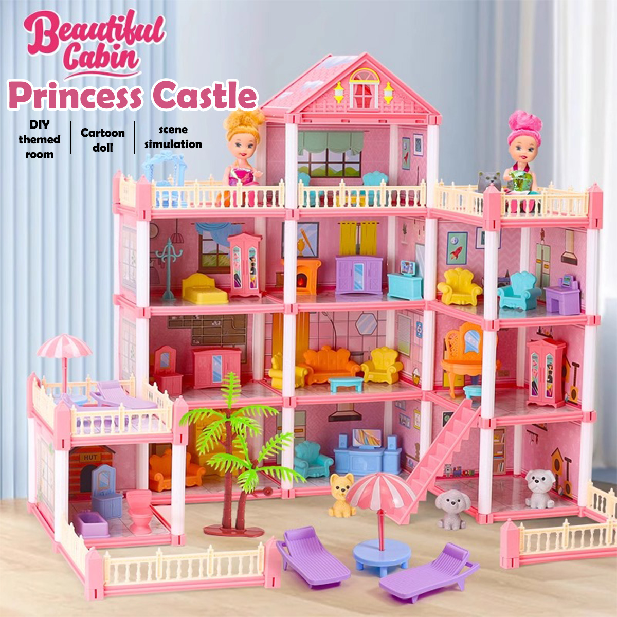 Philodendron Pink Princess - Casa delle Bambole 3D per Bambine,