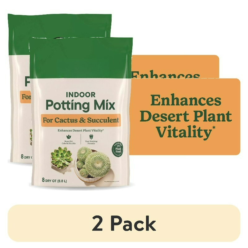 Cactus Mix Pot - (Confezione da 2) Terriccio per Interni